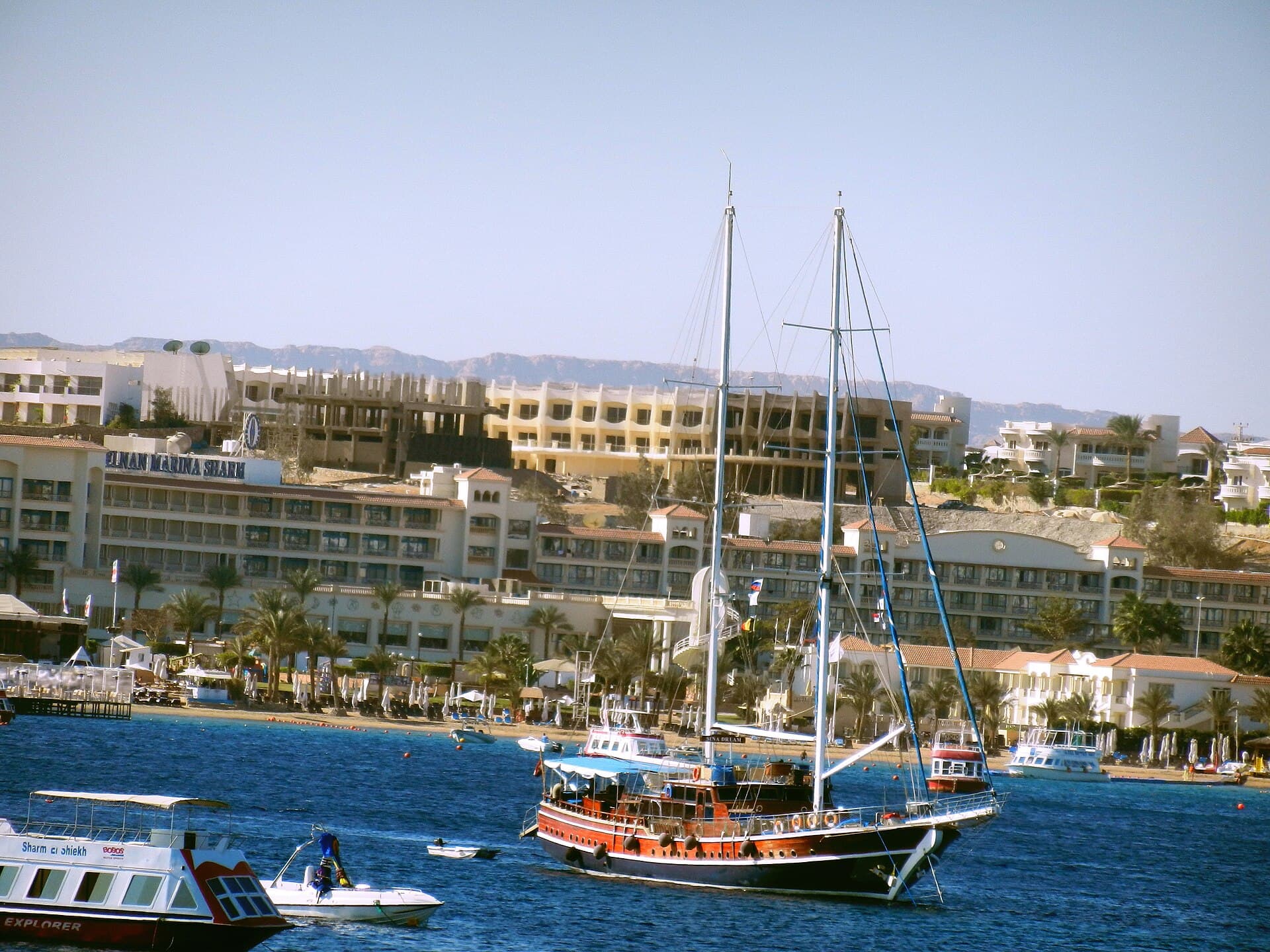 The Naama Bay waterfront in Sharm el-Sheikh