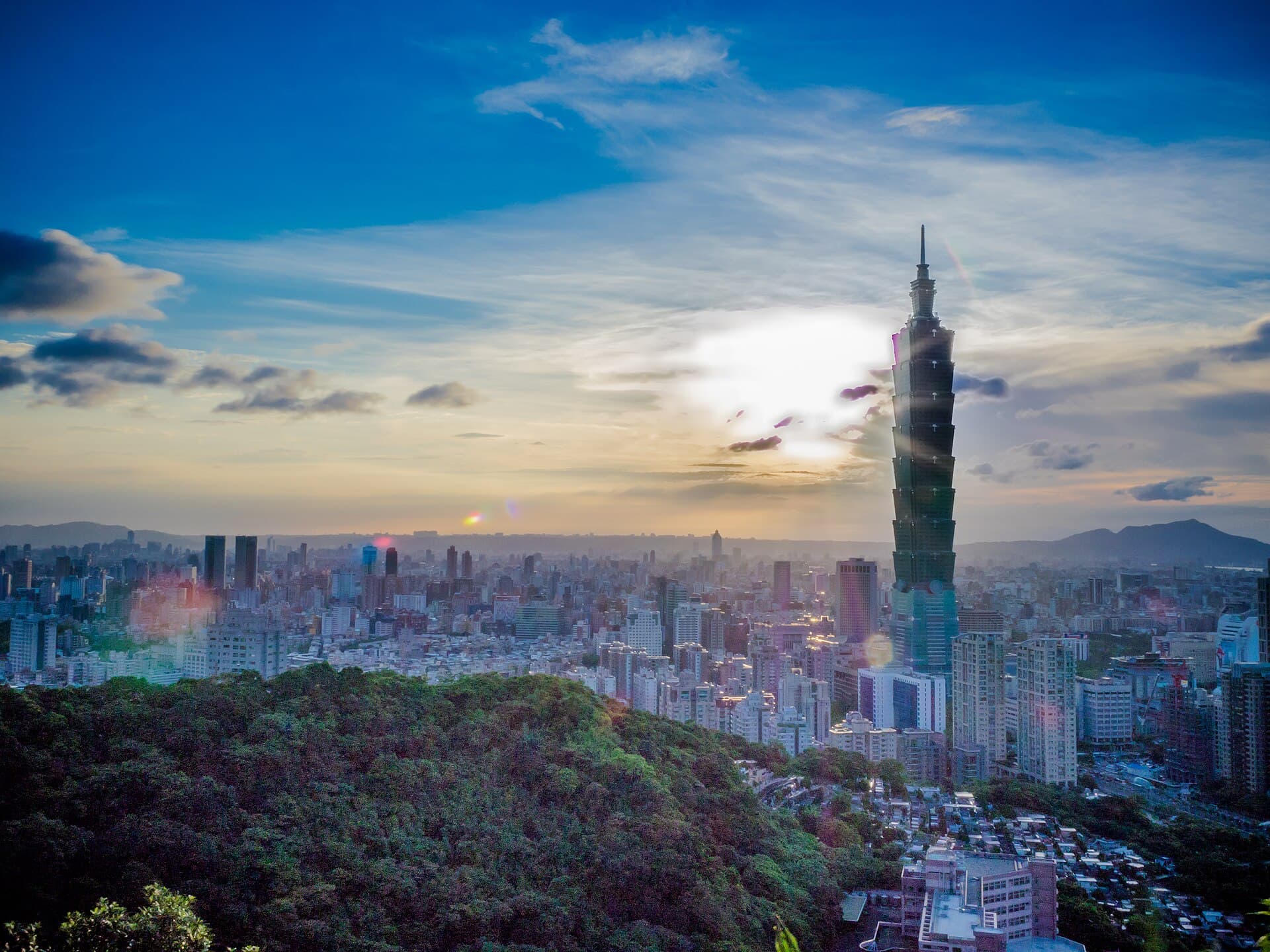 The Taipei 101 tower in Taipei